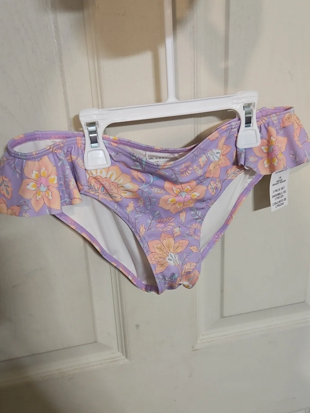 BILLABONG GIRLS PEACEFUL LILAC 2 PIECE HIDEAWAY HIPPIE: BIKINI SET: NWT: SIZE 14